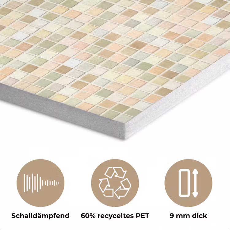 Mozaïek - Patroon - Beige PET vilt klein 837 -closeup_DE