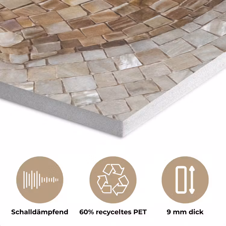 Schelp - Mozaïek - Zee - Beige - Modern PET vilt klein -closeup_DE