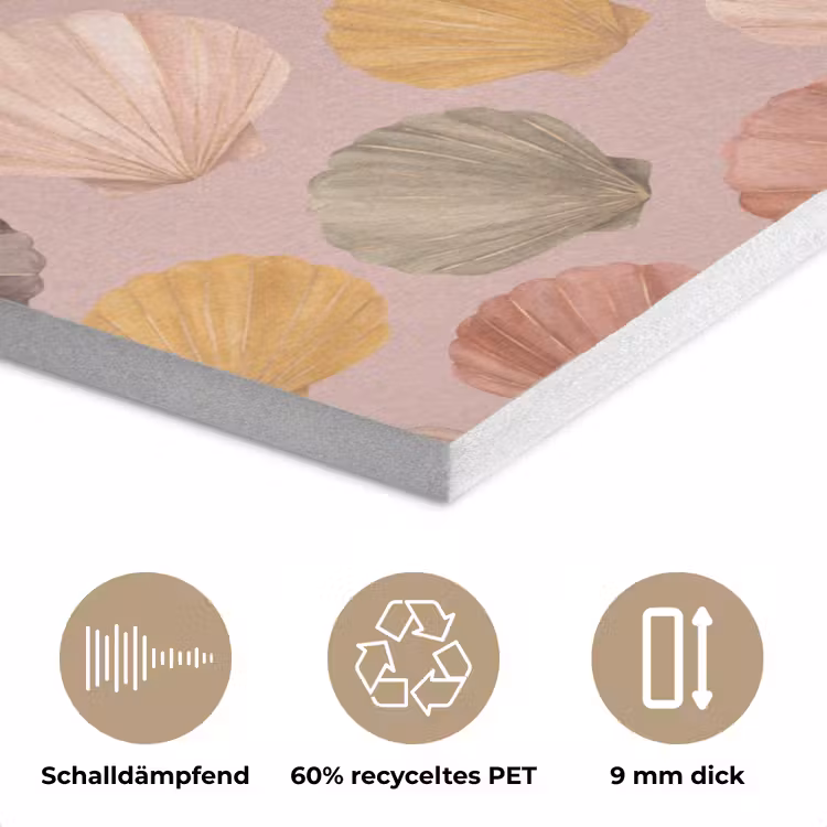 Schelp - Patroon - Zee - Aquarel - Aardetinten PET vilt klein -closeup_DE