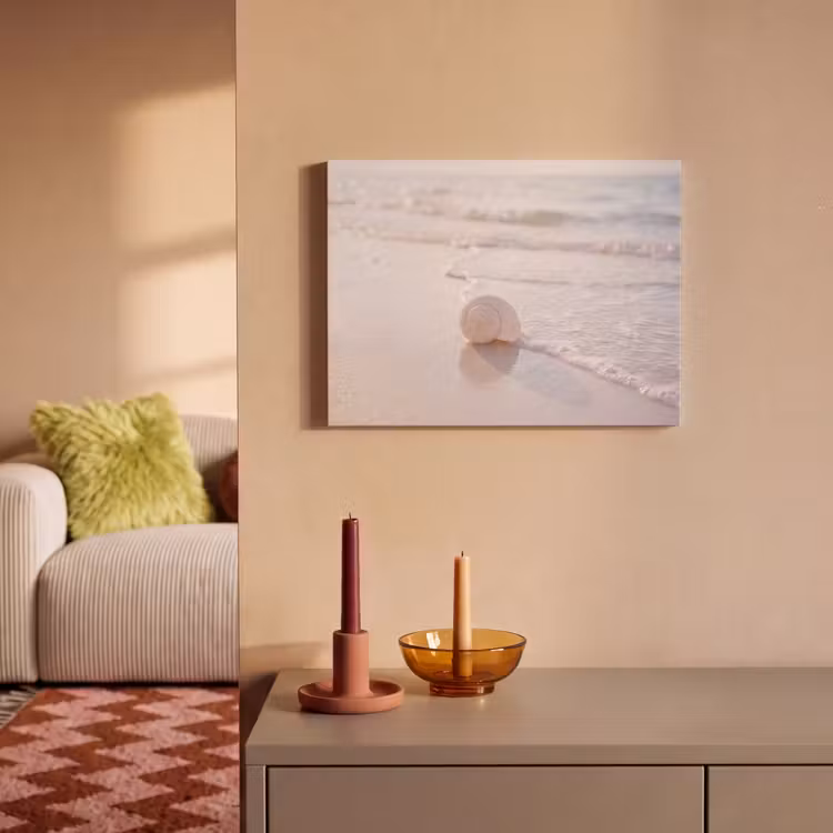 Zeeschelp - Strand - Zee - Natuur - Beige PET vilt klein -sfeer1