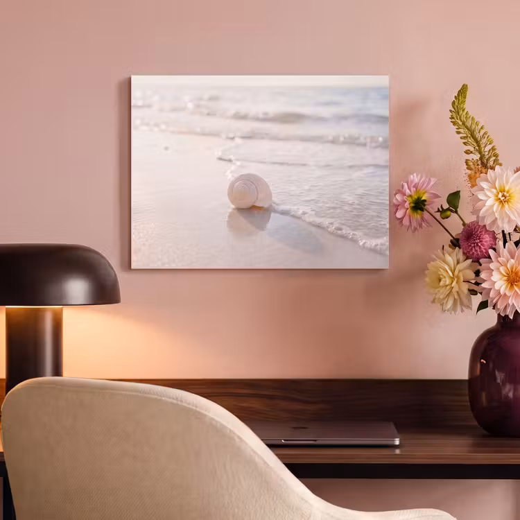 Zeeschelp - Strand - Zee - Natuur - Beige PET vilt klein -sfeer3