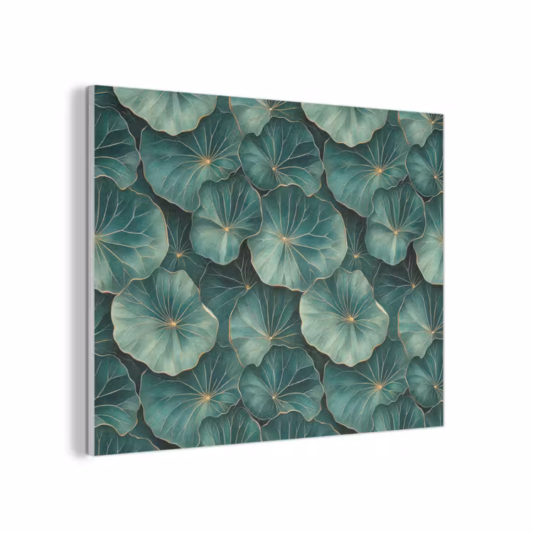 Patroon - Bladeren - Groen PET vilt klein 837 -3d