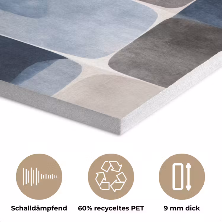 Patroon - Blauw - Vierkanten PET vilt klein -closeup_DE