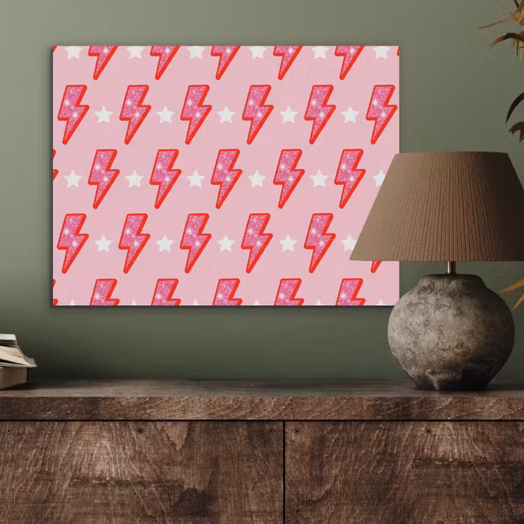 Patroon - Bliksem - Ster - Glitter - Roze PET vilt klein -sfeer2