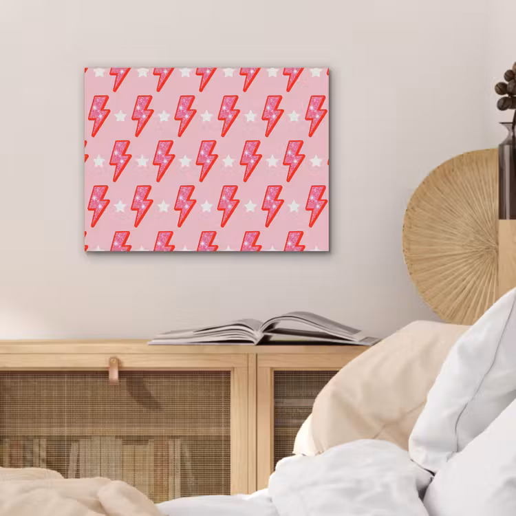 Patroon - Bliksem - Ster - Glitter - Roze PET vilt klein -sfeer3