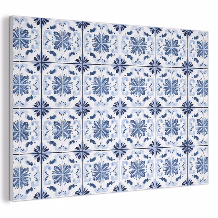 Patroon - Tegel - Blauw PET vilt klein 837 -3d