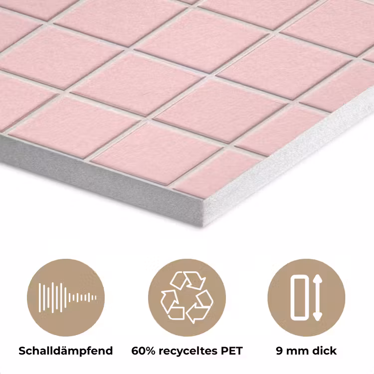 Patroon - Tegel - Pastelroze PET vilt klein 837 -closeup_DE