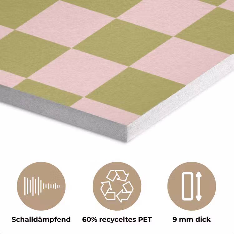 Patroon - Geblokt - Olijfgroen - Amore PET vilt klein -closeup_DE