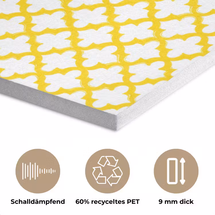 Patroon - Geometrisch - Klassiek - Geel PET vilt klein 837 -closeup_DE