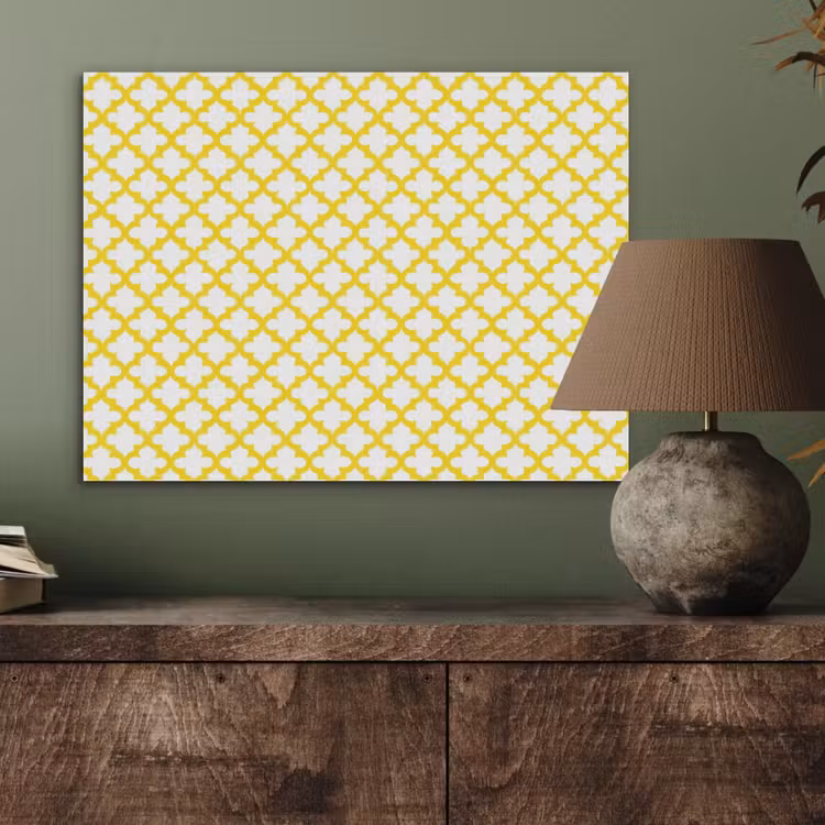 Patroon - Geometrisch - Klassiek - Geel PET vilt klein 837 -sfeer2