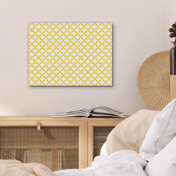 Patroon - Geometrisch - Klassiek - Geel PET vilt klein 837 -sfeer3