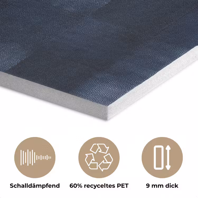 Patroon - Ruit - Marineblauw PET vilt klein 837 -closeup_DE
