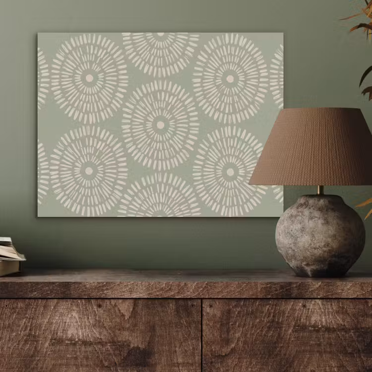 Patroon - Cirkels - Abstract - Modern - Groen PET vilt klein -sfeer2