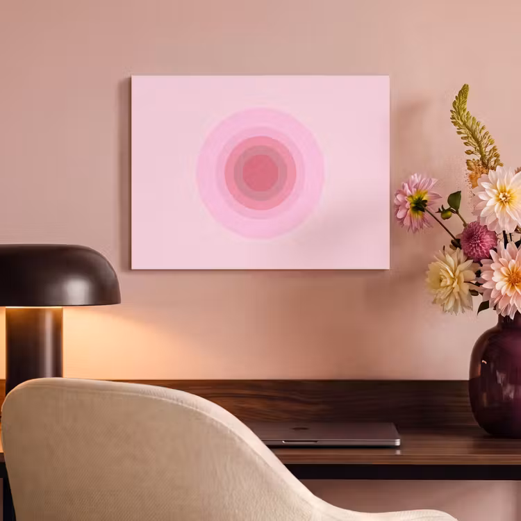 Patroon - Cirkels - Abstract - Roze - Modern PET vilt klein -sfeer3