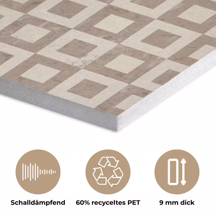 Patroon - Marmer - Beige PET vilt klein 837 -closeup_DE