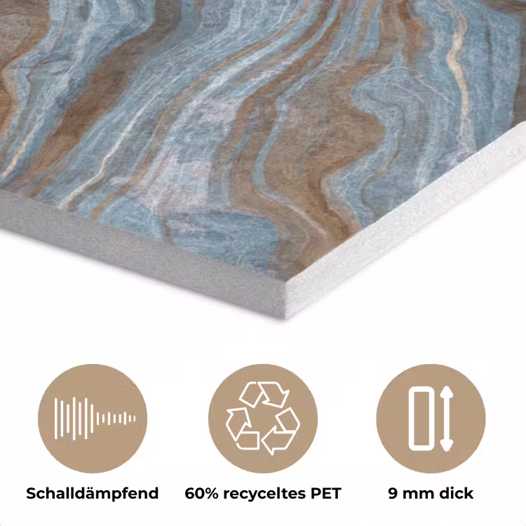 Patroon - Steen - Blauw PET vilt klein 837 -closeup_DE