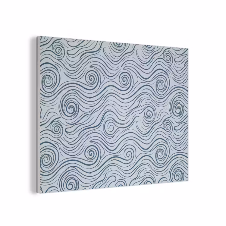 Patroon - Golven - Abstract - Modern - Blauw PET vilt klein -3d