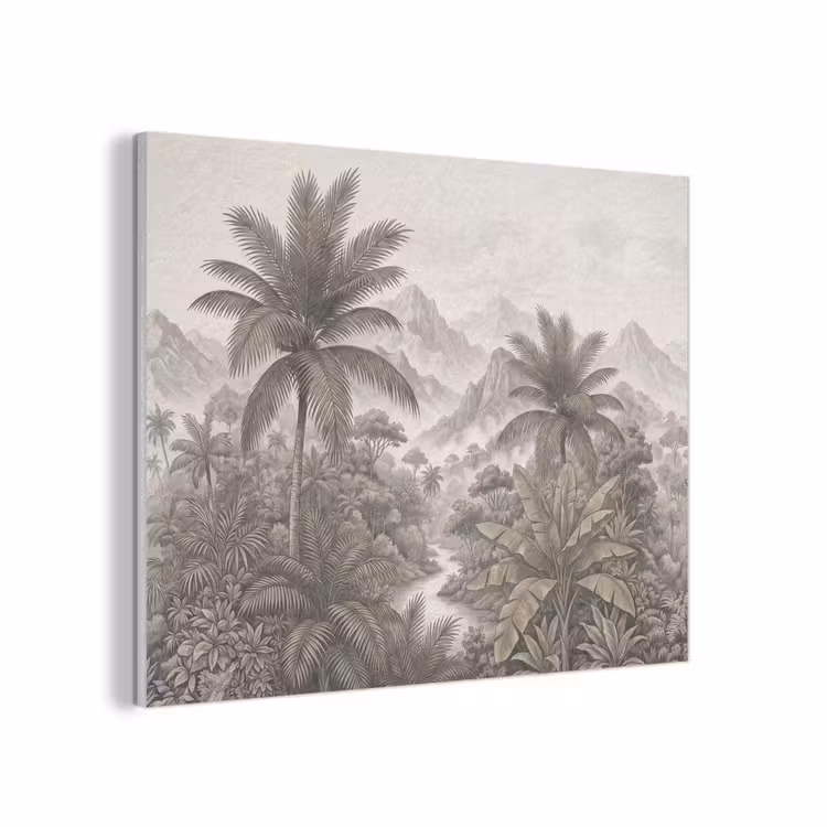 Natuur - Bergen - Rivier - Tropisch - Vintage PET vilt klein -3d