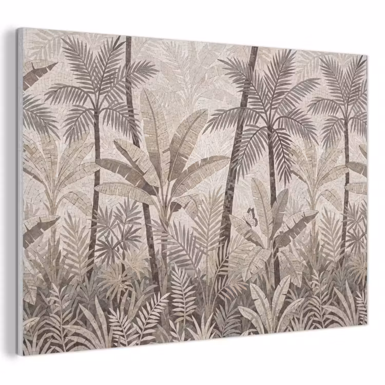 Natuur - Bladeren - Landschap - Mozaïek - Beige PET vilt klein -3d