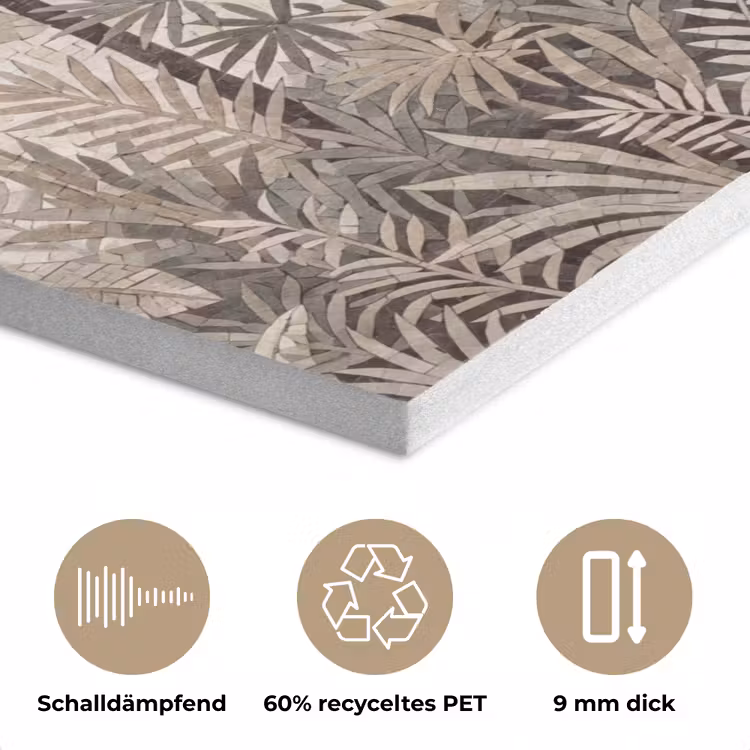 Natuur - Bladeren - Landschap - Mozaïek - Beige PET vilt klein -closeup_DE