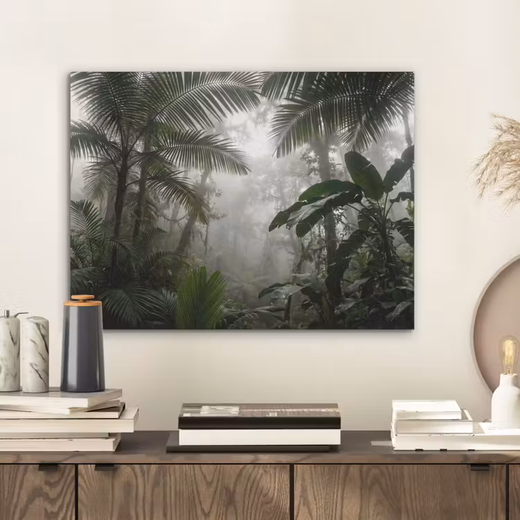 Natuur - Jungle - Mist - Groen - Bladeren PET vilt klein -sfeer1