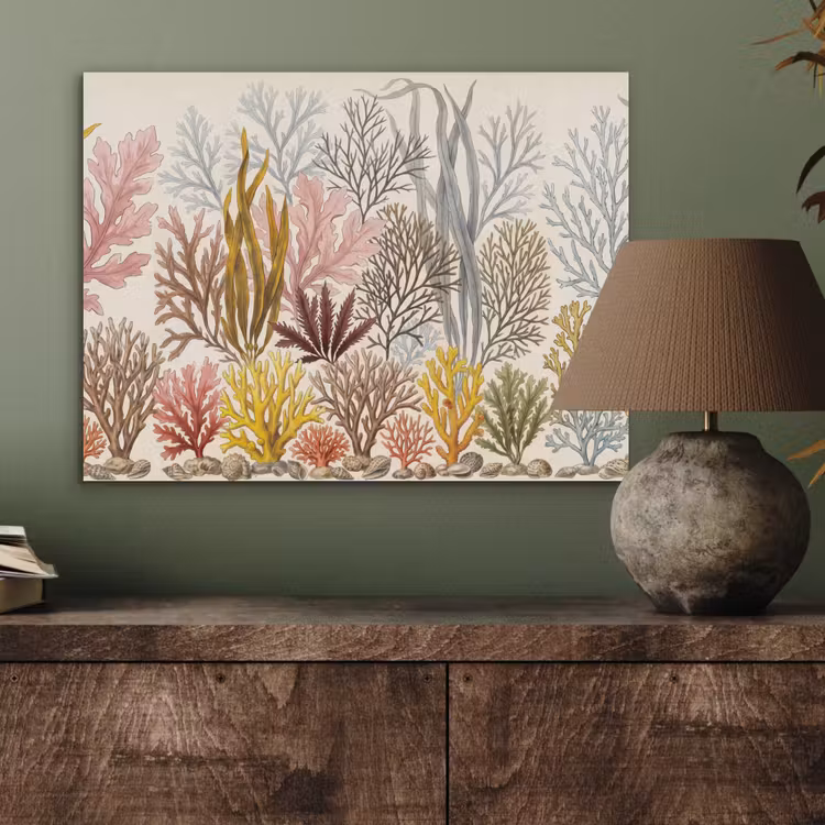 Natuur - Onderwater - Botanisch - Vintage - Kleurrijk PET vilt klein -sfeer2