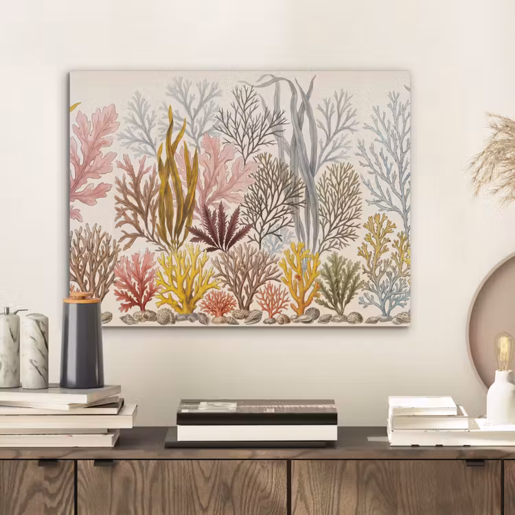 Natuur - Onderwater - Botanisch - Vintage - Kleurrijk PET vilt klein -sfeer1