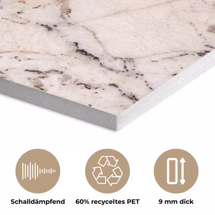 Natuursteen - Patroon - Abstract - Beige - Grijs PET vilt klein -closeup_DE
