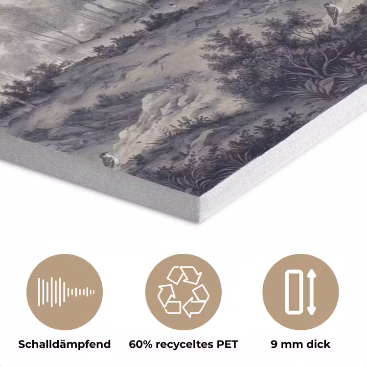 Mistig - Berglandschap - Illustratie PET vilt klein -closeup_DE