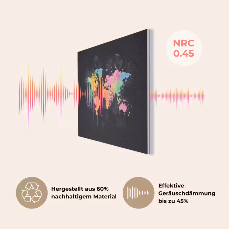 Neon - Pastel - Wereldkaart - Mistig PET vilt klein -USP_DE