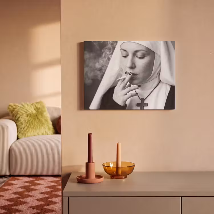 Non - Roken - Portret - Zwart - Wit - Rebels PET vilt klein -sfeer1