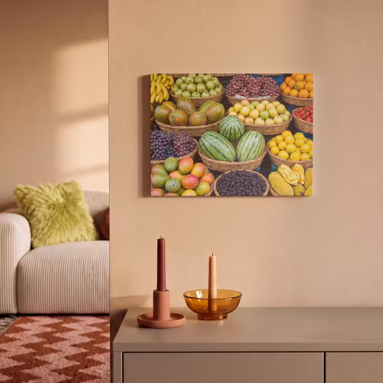 Akustikbild - Obst – Markt – Bunt - Fruit - Markt - Kleurrijk PET vilt klein