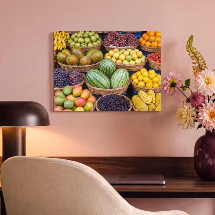 Akustikbild - Obst – Markt – Bunt - Fruit - Markt - Kleurrijk PET vilt klein