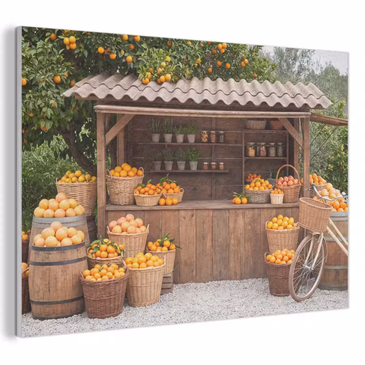 Akustikbild - Obst – Markt – Ländlich - Fruit - Markt - Landelijk PET vilt klein