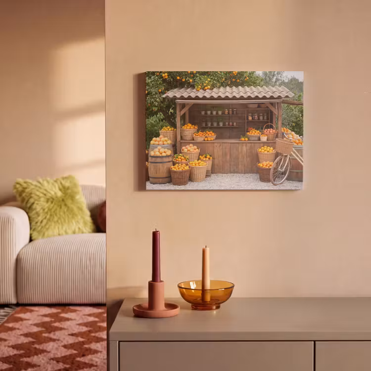 Akustikbild - Obst – Markt – Ländlich - Fruit - Markt - Landelijk PET vilt klein