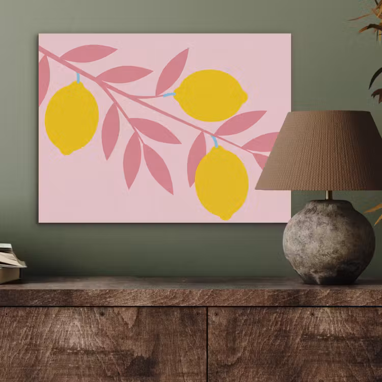 Fruit - Tak - Natuur - Abstract - Roze PET vilt klein -sfeer2