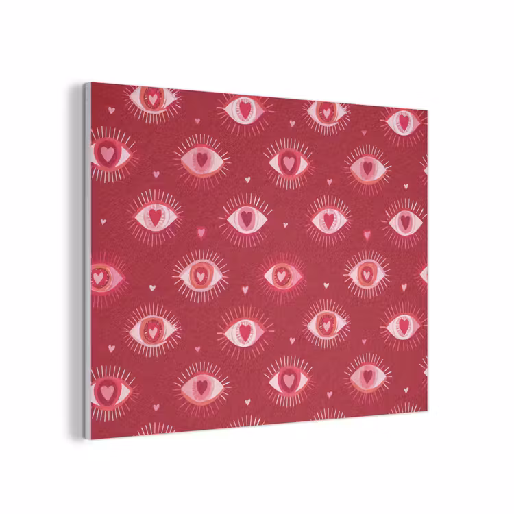 Ogen - Patroon - Roze - Donkerrood PET vilt klein 837 -3d