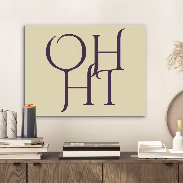 Oh hi - Geel - Monogram PET vilt klein -sfeer1