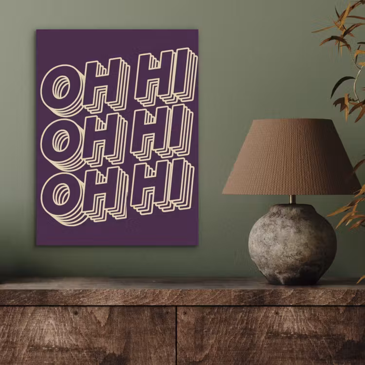 Oh hi - Paars - 3D PET vilt klein -sfeer2