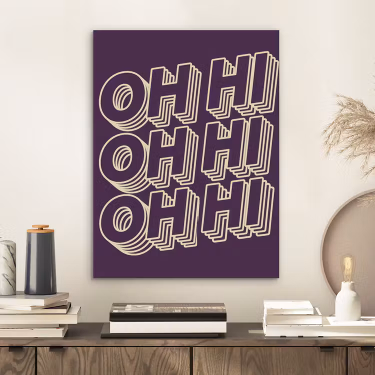 Oh hi - Paars - 3D PET vilt klein -sfeer1