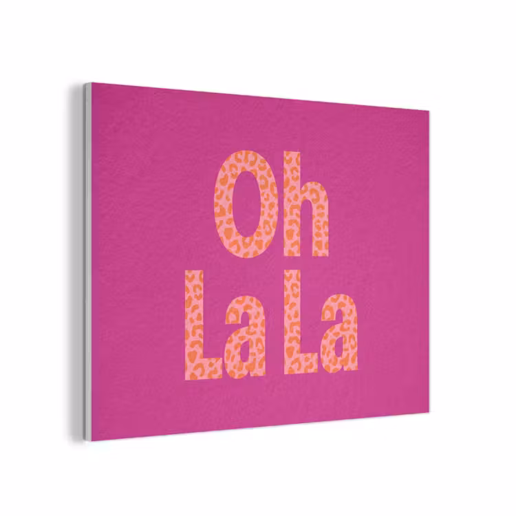 Oh la la - Luipaardprint - Roze PET vilt klein -3d