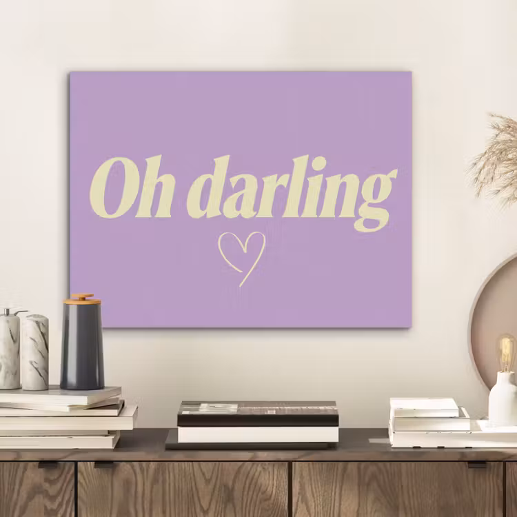 Oh darling - Hart - Paars PET vilt klein -sfeer1
