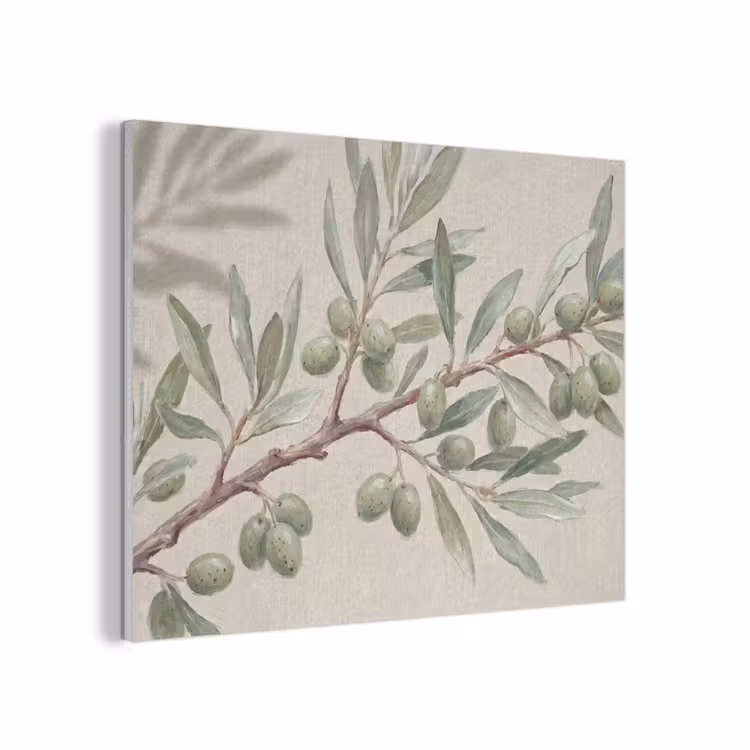 Olijftak - Bladeren - Natuur - Groen - Beige PET vilt klein -3d