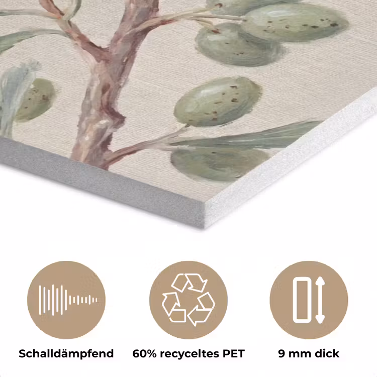 Olijftak - Bladeren - Natuur - Groen - Beige PET vilt klein -closeup_DE