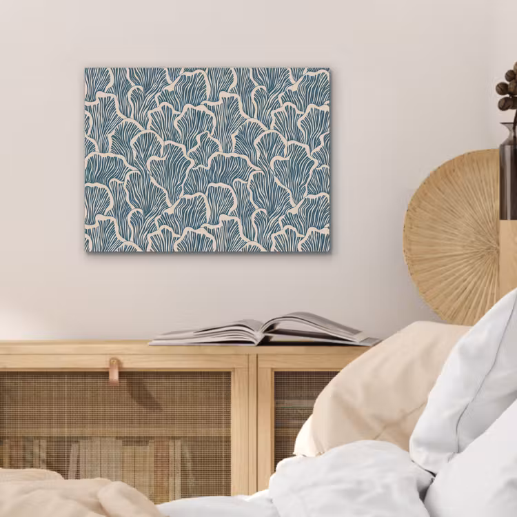 Organisch - Blauw - Crème - Schelpen PET vilt klein 837 -sfeer3