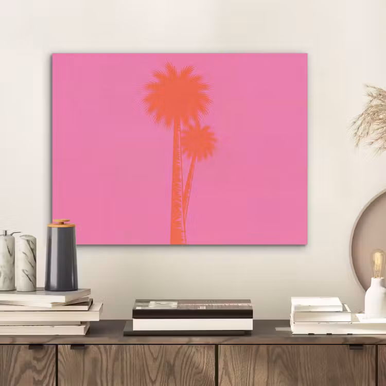 Palmbomen - Modern - Roze PET vilt klein -sfeer1