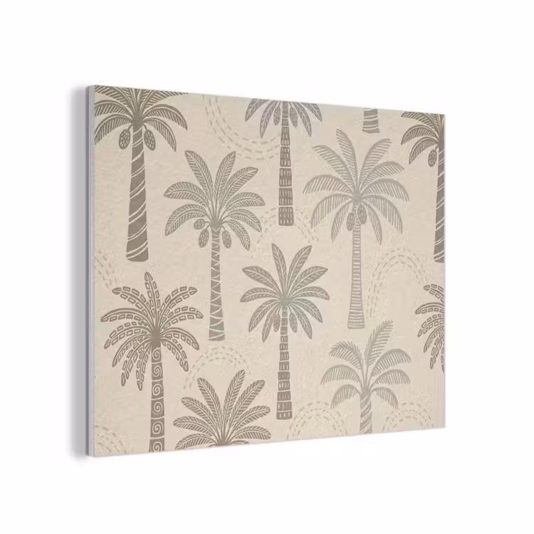 Palmbomen - Patroon - Tropisch - Beige PET vilt klein -3d