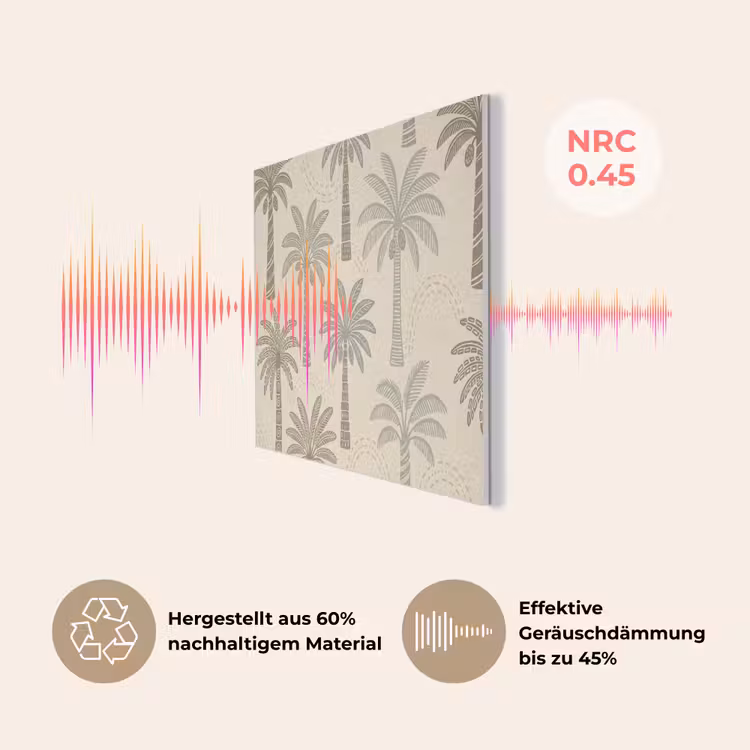 Palmbomen - Patroon - Tropisch - Beige PET vilt klein -USP_DE