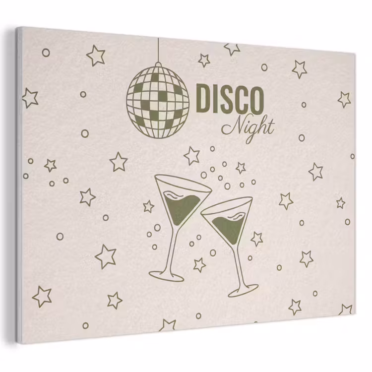 Feest - Disco - Drank - Illustratie - Groen PET vilt klein -3d