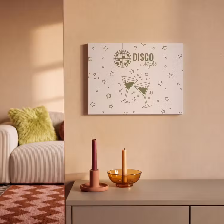 Feest - Disco - Drank - Illustratie - Groen PET vilt klein -sfeer1